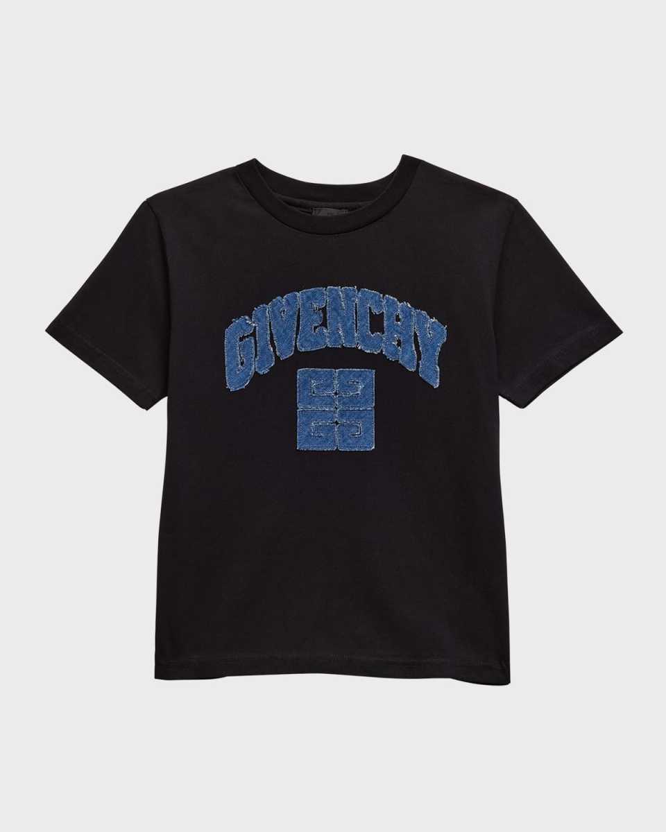 Boy's 4G Denim Applique Short-Sleeve T-Shirt, Size 6-14